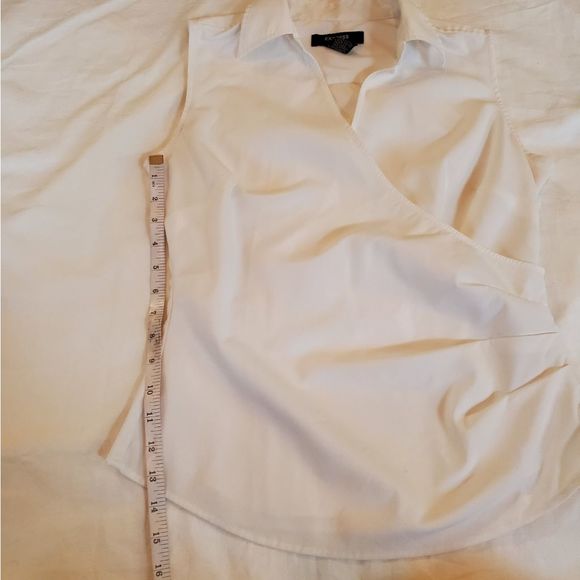 Express White Collared Wrap Blouse M - Picture 5 of 9